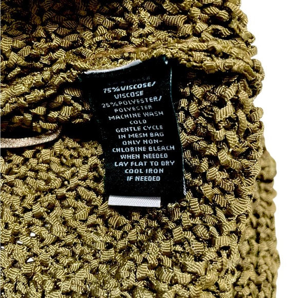 Lauren Ralph Lauren Darbye Tape Crochet Sweater Womens Small Green Textured Knit - Picture 10 of 14
